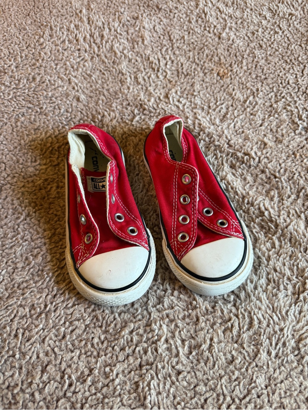 Red toddler converse no shoelaces, 7